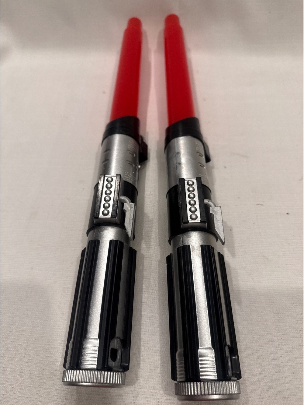 Pair of Hasbro Star Wars Darth Vader Lightsaber Toy Prop Red Blade C-2945A